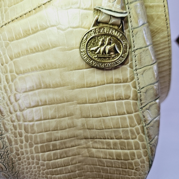 Vintage Brahmin Isabelle Toggle Ivory Cream Crocodile Leather Shoulder Bag Purse - Picture 6 of 16
